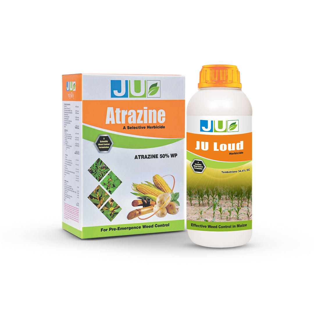 JU LOUD ( Tembotrione 34.4%W/W SC) + ATRAZINE ( Atrazine 50% WP)